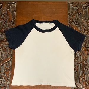 Navy blue and white brandy Melville cropped top